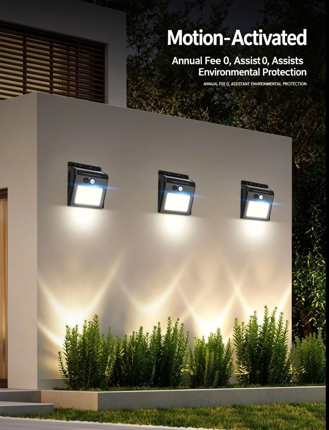 UP TREND Solar Motion Sensor Wall Light | 3 Modes, No Wiring, Waterproof